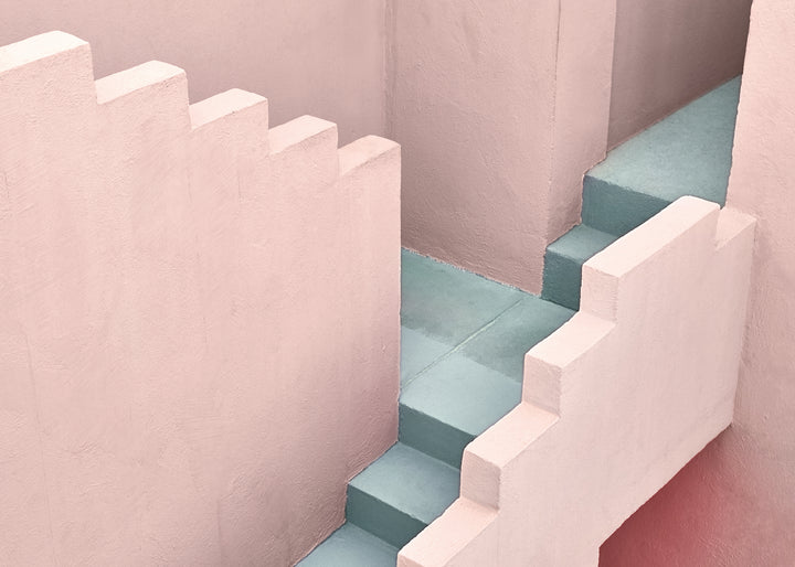 Canvastavla - Pink and Turquoise (50x70cm)